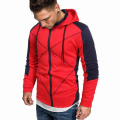 2021 Oversized  Autumn And Winter Large Size Loose New Men's Casual Cardigan Color Matching Hooded Sports Sweater